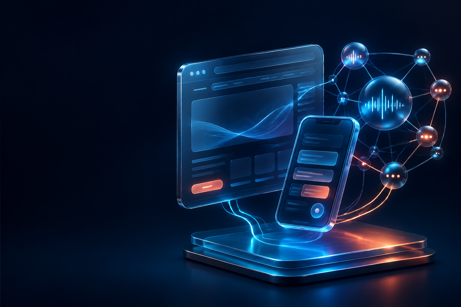 Connected website, mobile app, and AI technology